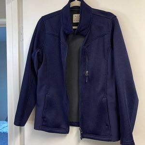 Faded Glory fleece jacket gray inside and navy blue outside